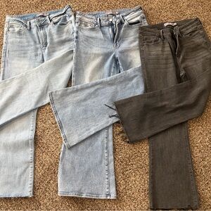 Just USA Light Blue and Dark Gray Flare Jeans